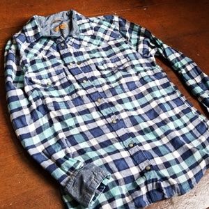 Flannel blues/ white/ touch of paisley